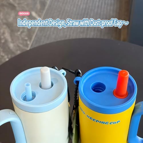 Premium 24 oz Insulated Tumbler with Handle and Straw, 18/8 Stainless Steel Travel Coffee Mug with Tea Infuser & Dust Cover, 2-in-1 Lid Cup Holder Friendly Thermal Flask for Hot & Cold Drinks - Image 2