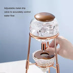 Comfortable Espresso Dripper Coffee Pot Ice Water Dripp Machine Glass Filter,Beverage Equipment Creative Siphon Coffee Maker,Luxury Cold Brew Coffee Maker with Stainless Steel Stand(Silver) - Image 2
