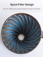 Ceramic Pour Over Coffee Dripper, Kiln Retro Hand Brew Coffee Cup Drip - Image 5