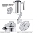 TOPINCN French Press Coffee Maker, Stainless Steel, Double Wall Insulation, Mirror Finish, 350ml, with Filter, for Coffee and Tea - Image 5