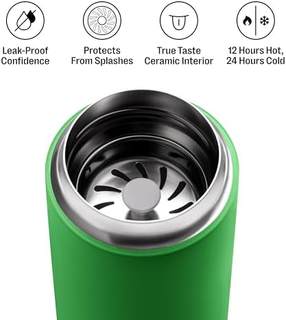 Fellow Carter Move Ceramic Lined Travel Mug 16 oz - Leak-Proof Lid - Image 2