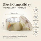 Marble Coffee Filter Holder 6 inch Handmade Green - Image 6