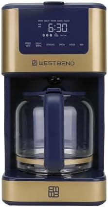 West Bend Timeless 12-Cup Programmable Coffee Maker with Brew Strength Selector for Hot and Iced Coffee, Includes 1-4 Cup Brew Option and Permanent Filter - Image 6