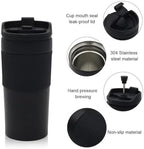 Portable Coffee Maker French Press Insulated Mug with Double Walled Insulated Vacuum Coffee Tea Mug for Travel Outdoor(Pink) - Image 3