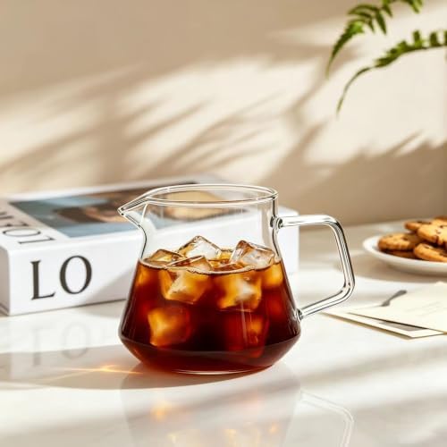 CNGLASS Glass Coffee Carafe, Pour Over Coffee Server, 17oz Coffee Pot for Tea & Cold Brew - Image 3