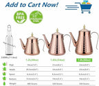 SANQIAHOME 1.8L(60oz) Stainless Steel Hammer Patterned Teapot With Removeable Infuser,Loose leaf cover,Copper - Image 5