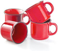 bestone Coffee Mugs Set of 4，16 oz Large Coffee Mugs, Ceramic Mugs with Handles,Salad,Noodles etc Coffee Mugs, Cups for Coffee Cereal Latte ，Microwave & Dishwasher safe，Red by BESTONE