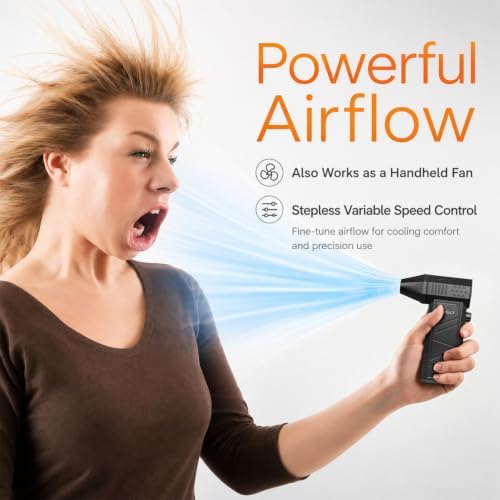 BiLOLLY Compressed Air Duster, 130,000 RPM Electric Air Duster Blower, Rechargeable Turbo Fan with Stepless Speed Control, Portable Mini Jet Blower for Computer, Keyboard, Car, Home and Outdoor - Image 5