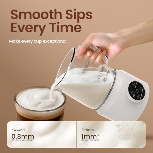 4-in-1 Electric Milk Frother and Steamer for Whole Milk, LED Touch Screen - Image 3