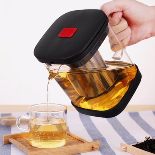 High Borosilicate Glass Teapot 600ml with Removable Infuser Lid - Image 6
