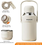 1200ml insulated tumbler with shoulder strap,Food Grade Stainless Steel Vacuum Travel Cup, 24H Hot Cold for Camping Sports Outdoor(Grass Green,40OZ 316 Stainless Steel Vacuum Insulated Water Bottle) - Image 4