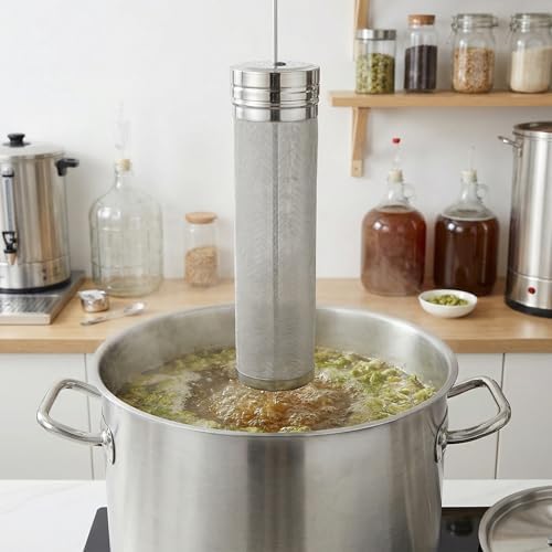Stainless Steel Beer Filter Strainer Tube 11.81 X 2.75 X 2.75 in Mesh Cartridge for Home Brewing Wine Making Kettle Systems Compost Tea Hops Containment - Image 3