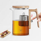 650ml(21.98oz) Enchanti Glass Teapot with Magnetic Stainless Steel Infuser, Tea and Water Separation Magic TeaPot for Loose Leaf and Blooming Tea by Unknown