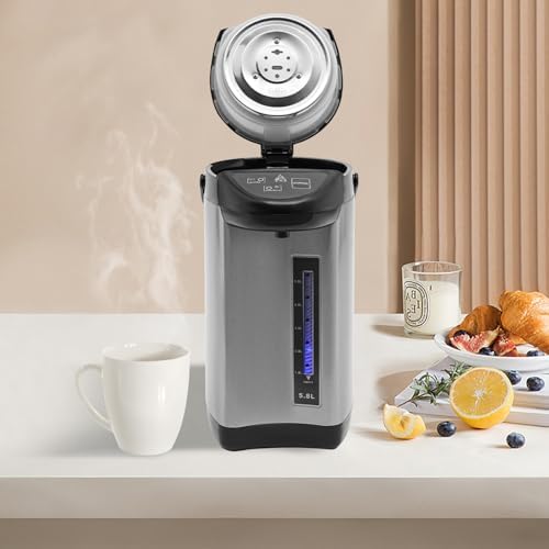 304 Stainless Steel Hot Water Dispenser, Tea Maker Electric Kettle, 4L Removable Water Tank, 750 Watt Adjustable Water Temperature for Tea&Coffee Black, 7.87 * 15in - Image 2