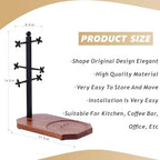 Mug Tree for Large Mugs With 6 Hooks and Coffee Pot Tray - Multi-Function Stand for Counter, Bar Accessory & Kitchen Organizer - Image 5