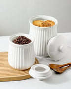 Hasense Kitchen Storage Containers, 35 oz Kitchen Canister with Airtight Lids, Cookie Candy Jar for Coffee Beans, Tea-leave, Sugar, Salt, Flour, Spice, Coffee Container, Housewarming Gift, White - Image 6