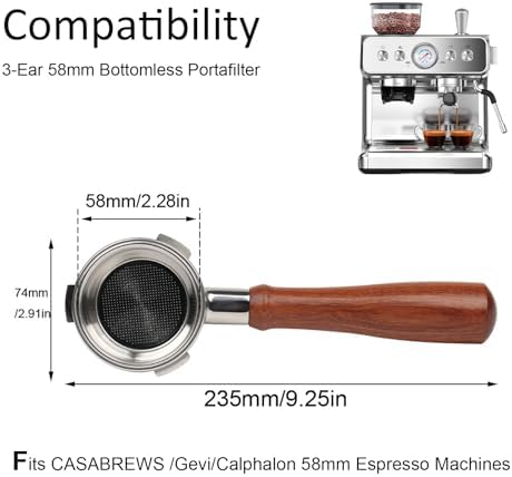 Bottomless Portafilter 58mm 3 ears for CASABREWS Ultra and 5700 Series - Image 2
