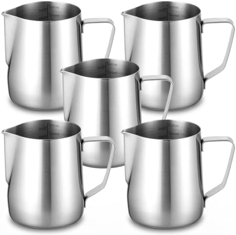 4 Pcs Milk Frothing Pitcher 304 Stainless Steel Steaming Pitcher 20 oz by Unknown