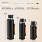 316 Stainless Steel Water Bottle 33 oz with Lidded Cup - Keep 24+ Hrs Warm for Hot & Cold Drinks - Leakproof Vacuum Insulated Thermal Flask with Handle for Travel Coffee - Image 2