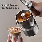 Bincoo Stove Moka Pot 2 Cups - 316 Stainless Steel Espresso Maker, Italian Moka Pot Coffee Maker for Stovetop, Three-valve Pressure, Heavy Weight Design - Image 4