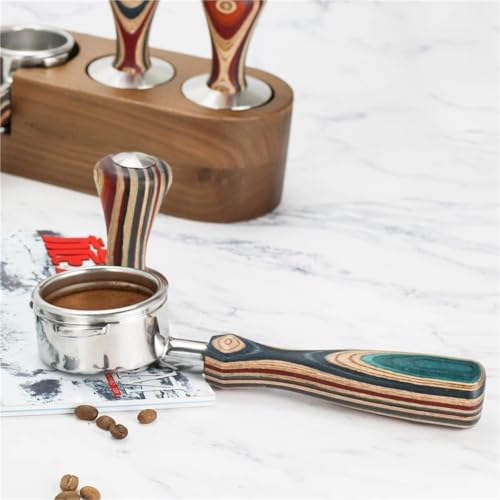 51mm 54mm 58mm Coffee Bottomless Portafilter Replacement Filter Basket Solid Colorful Wooden Handle Tamper Barista Accessories filter basket(51mm Zinc Alloy) - Image 7