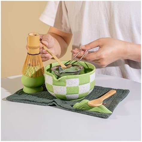 Matcha Set 7 Pcs Tea With Ceramic Bowl Spout Whisk(Orange) - Image 2