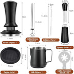 22 PCS Espresso Accessories Kit，53mm Coffee Tamper Set ，Barista Kit - with Frothing Pitcher WDT Tool Stirrer Tamper Mat Coffee Stencils Latte Art Pen - Image 2