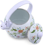 2.3 Quart Vintage Enamel Tea Kettle, Whistling Tea Kettle for Stove Top, Floral Enamel on Steel Teakettle Teapot for Home Kitchen Camping Picnic, Gift for Wedding Housewarming - Image 3