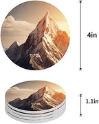 Coasters for Drinks Set of 8, Mountains Natural Landscape Alps Ceramic Cup Mat, Absorbent Ceramic Stone Coasters with Cork Base for Coffee, Cups, Wooden Table, Home Decor 4 Inch - Image 2