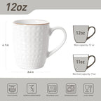 famiware Eden Coffee Mugs Sets of 4, 12 oz Ceramic Stoneware Mug Cup Set - Image 3
