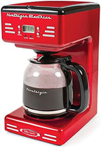 Nostalgia Retro 12-Cup Programmable Coffee Maker With LED Display, Automatic Shut-Off & Keep Warm, Pause-And-Serve Function, Red by Nostalgia