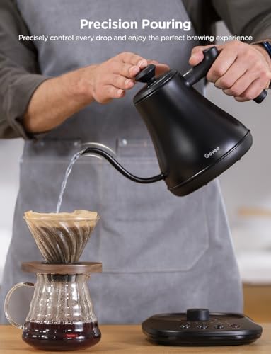 Govee Smart Electric Kettle, WiFi Variable Temperature Gooseneck Pour Over Kettle and Tea Kettle, Alexa Control, 1200W Quick Heating, 100% Stainless Steel, 0.8L, Matte Black (Pack of 2) - Image 2