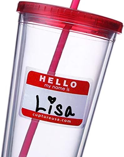 Cupture 12 Insulated Double Wall Tumbler Cup with Lid, Reusable Straw & Hello Name Tags, 12 Colors - Image 2