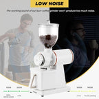 Electric Burr Coffee Grinder, Anti-Static 8 Grind Settings, White - Image 4