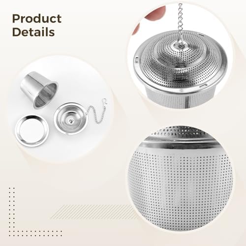 6 Pcs Stainless Steel Tea Infusers for Loose Leaf Tea, Fine Mesh Tea Strainers with Spider, Pumpkin, Bat Designs, Hanging Hooks for Easy Use, for Black, Green and Herbal Teas - Image 2