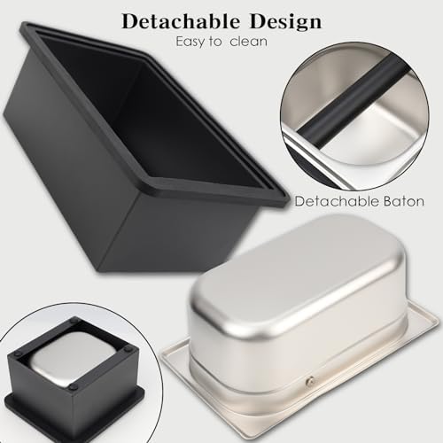 Espresso Knock Box, Stainless Steel Coffee Bag Container, With Steel Bracket And Noise Reducing Rubber Ring (L) - Image 6