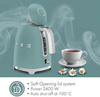 SMEG KLF03 Electric Kettle 1.7L (7 Cup), Retro Hot Water Boiler for Tea & Coffee, Fast Boiling, Auto Shut-Off, Soft Open Lid, 360° Swivel Base Countertop Kettle – Matte Jade - Image 6