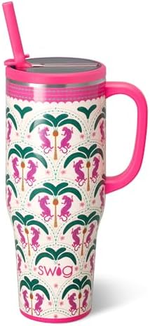 Swig Life 40oz Leakproof Mega Mug with Handle & Straw, Palm Royale by SwigLife