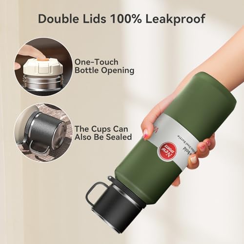Stainless Steel Insulated Tea Infuser Bottle, Vacuum Insulated Water Bottle, Tea Tumbler with Separate Tea Compartment, 24-Hrs Insulation Commute Travel (Green,32oz/1000ml) - Image 6