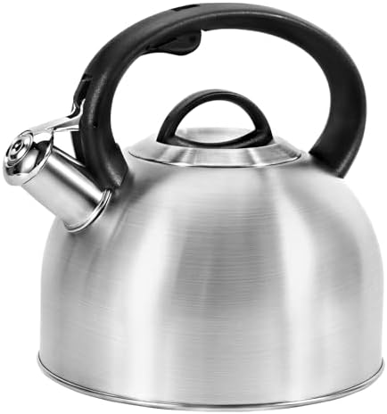 GGC Whistling Stove Top Tea Kettles, 304 Stainless Steel Tea Kettles with Anti-Heat Handle, 3.1QT/3L Tea Pot for Boiling Water, Coffee or Milk by GGCProducts