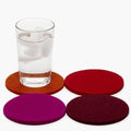 Graf Lantz - Bierfilzl Merino Wool Round Coasters Set of 4 - Bordeaux (4" Circles) - Absorbs 30% of Weight - German Wool - Heat Resistant, Sustainable, & Reusable - Home Decor & Coffee Table Decor by GrafLantz