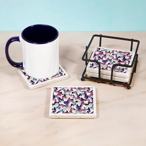 CafePress My Little Pony Retro Sunglasses Tumbled Stone - Set of 4 Coasters Set of 4 w/holder - Image 3