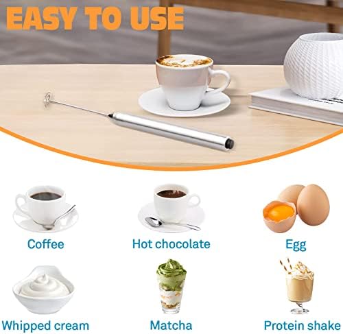 Stainless Steel Electric Milk Frother Handheld for Drink Mixer, Latte, Coffee, Foam and Cappuccino Maker - Image 5