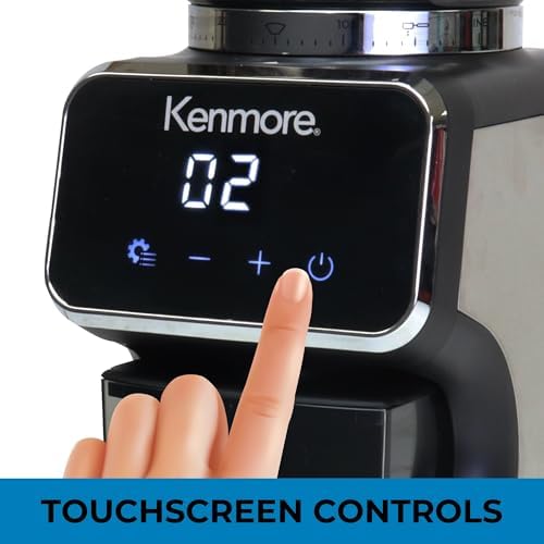 Kenmore Conical Burr Coffee Grinder - Electric Maquina de Moler Café for Espresso, French Press, Drip, Adjustable Grind Size, Bean Mill, Digital Control, Spice Grinding, Home Use - Image 5