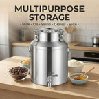 1-26 Gallon Stainless Steel Milk Bucket Beverage Dispenser with Faucet - Image 5