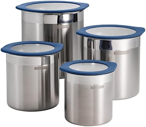 Tramontina 4-Pc Food Storage Containers with Silicone Lids - Blue by Tramontina