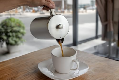 Service Ideas Double Wall Coffee French Press, 27oz, Stainless Steel - Image 5