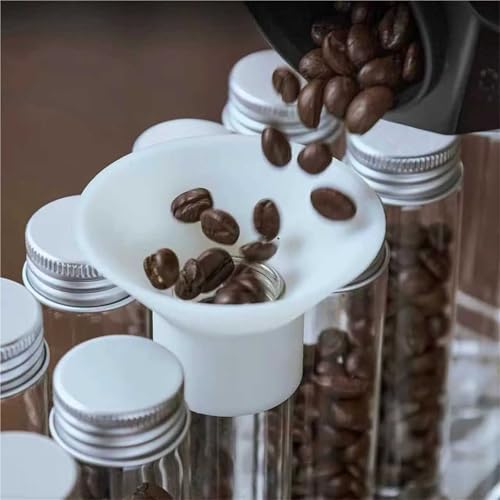 Single Dose Coffee Bean Storage, 14Pcs Glass Tubes Coffee Bean Cellars, With One-Way Exhaust Valve, Metal Stand And Hopper, Single Bottle Capacity 20-22g, For Coffee Storage(Silver) - Image 5