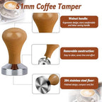 22 PCS Coffee Espresso Tamper Set, 51mm Espresso Accessories with Espresso Tamper, WDT Tool, Coffee Stirrer, Frothing Pitcher, Latte Art Pen, Tamper Mat, Coffee Stencils for Espresso Machine - Image 3