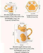 Porcelain Tea Set(1 Pot 4 Cups), Afternoon Tea Set, Suitable for Birthdays, Mother's Day, Christmas (Black Cat) - Image 6